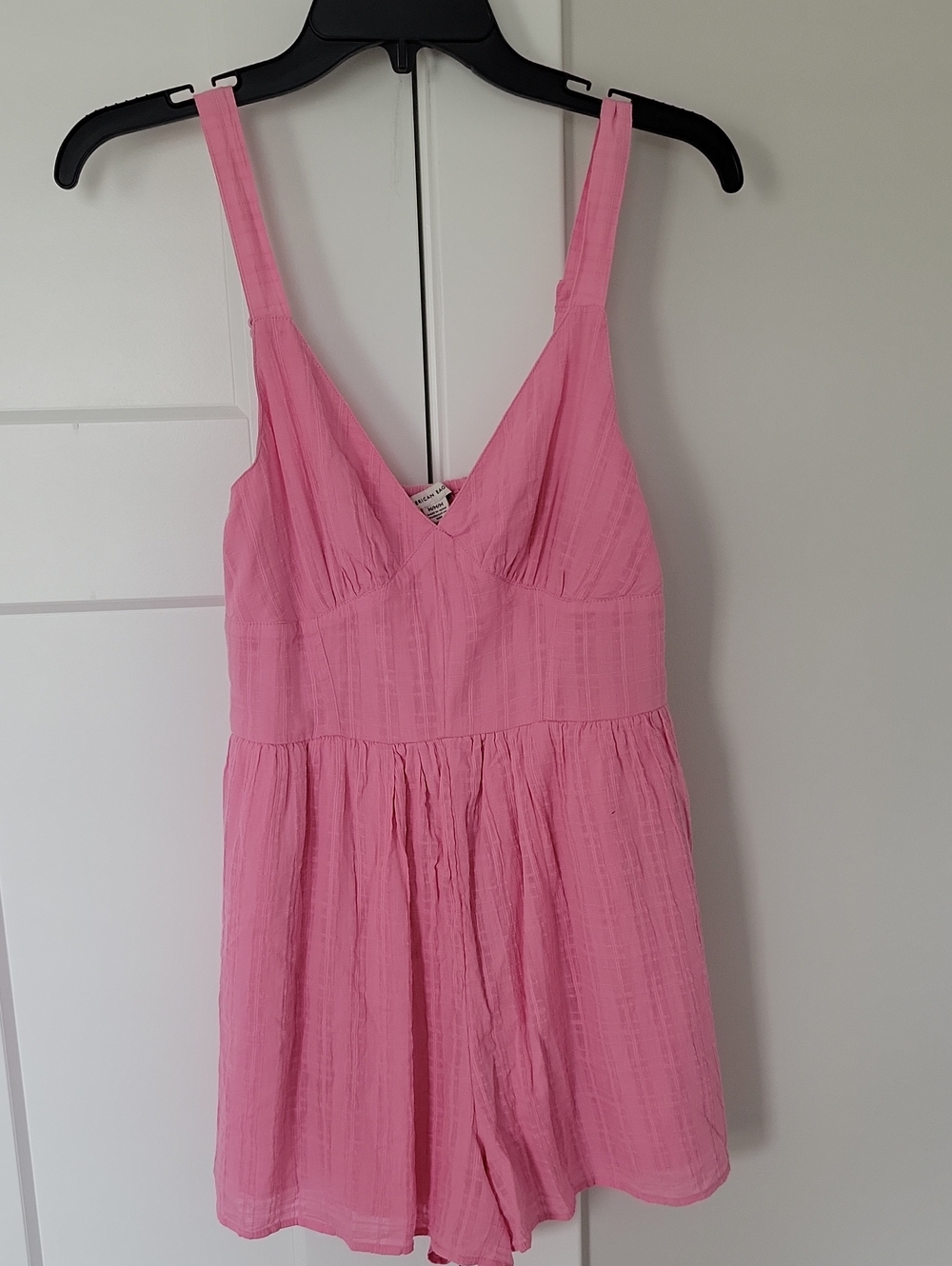 American Eagle Outfitters Pink V-Neck Textured Romper